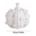 thumbnail image 3 of White Hand Woven Pumpkin Decor, Handmade Fall Pumpkin Figurine, Halloween Thanksgiving Tabletop Ornament, Rustic Fabric Pumpkin Decoration for Shelf Mantel Home Party Autumn Decor Gift, 3 of 6