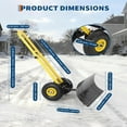 thumbnail image 2 of Ataucjin Wheeled Snow Plow Shovel, Heavy-Duty Steel Black Blade with Double Handle, 5 Angles, 2 Wheels, Back Saver Pusher for Snow Removal on Driveway, Sidewalks and Doorways, 2 of 7