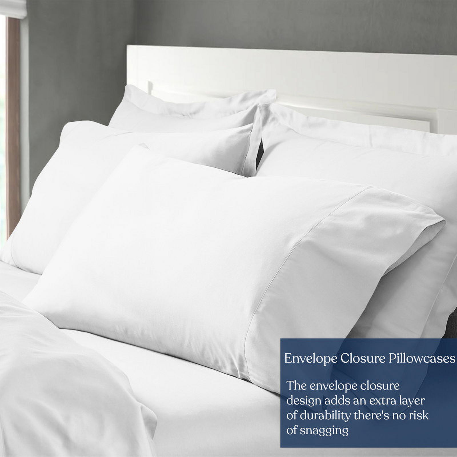 Delara TENCEL™ Lyocell King Pillowcases, 21" x 36", Pack of 2, Cooling, Moisture-Wicking, Breathable, Light Blue