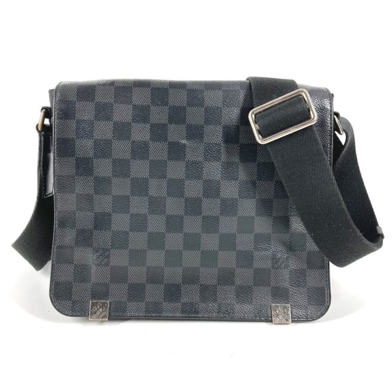 Pre-Owned LOUIS VUITTON N41028 Damier Graphite District PM NM Crossbody Flap Shoulder Bag in...