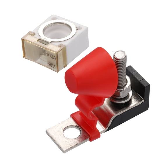 1 Set 100A Battery Fuse Terminal Fuse Block Kit Fuse Max Voltage 58V for Car Marine Boat RV