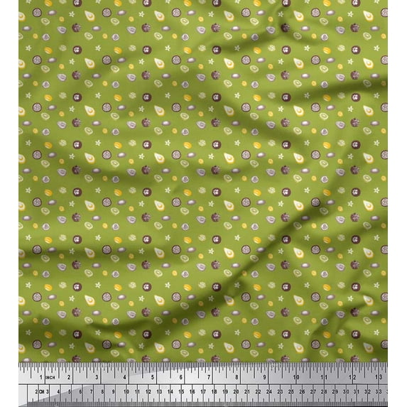 Soimoi Cotton Poplin Fabric Fruits Shirting Print Fabric by Yard 56 Inch Wide