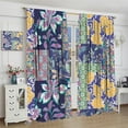 thumbnail image 3 of Patchwork Floral Curtains,Vintage Flower Bohemian Paisley Floral Pattern Window Curtains for Living Room Bedroom Kitchen Bathroom 2 Panels 84x84 in Blackout, 3 of 6