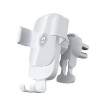 White Wireless Car Charger with Phone Holder 15W Fast Charging Automatic Clamping