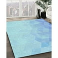 thumbnail image 3 of Ahgly Company Machine Washable Indoor Rectangle Transitional Crystal Blue Area Rugs, 2' x 4', 3 of 7