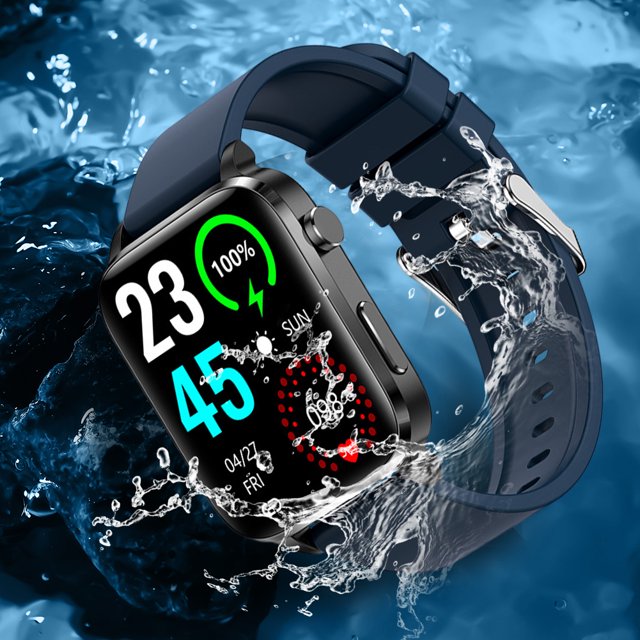 Reloj Inteligente Reloj Glucómetro Impermeable Fitness Tracker Reloj Para Hombres Mujeres (Silicona Azul) WDOplteas Para estrenar