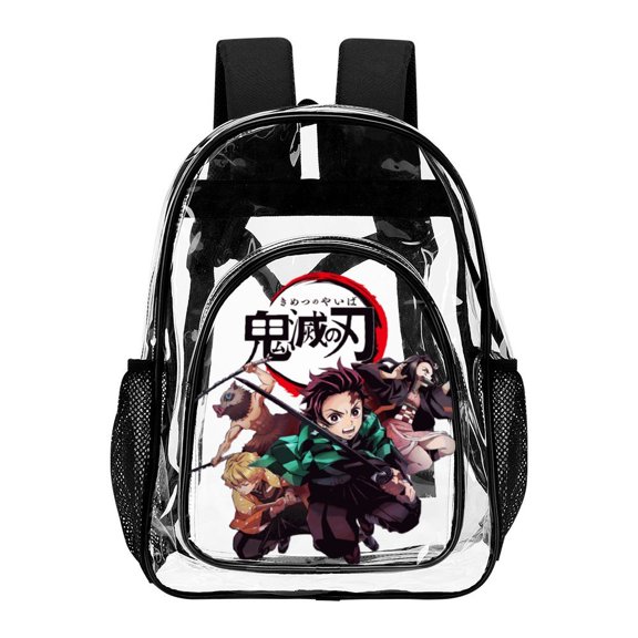 Demon Slayer Clear Backpack Heavy Duty Transparent Bag See Through Bookbag for School, Work, Sport, College, Travel
