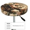 thumbnail image 4 of Fotbe Vintage Peonies Rustic Charm Stool Covers Round,Waterproof Round Bar Stool Covers Bar Chair Covers Washable Stool Cushion Slipcover for 12-14 Inch Chair-14 inch, 4 of 7
