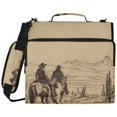 thumbnail image 2 of Zipper Binder with Shoulder Strap 2 inch 3 Ring Waterproof File Folder Organizer Bag 500 Sheet Horseback in The Desert Illustration, 2 of 8