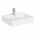 thumbnail image 1 of Simple 23.6" Wall Mounted/Vessel Bathroom Sink with Overflow Faucet Mount: 1 Hole, 1 of 2