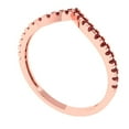 thumbnail image 2 of 0.1725 ctw Wedding Band for Women - 14K Rose Gold Natural Garnet Stackable Eternity Ring, 2 of 6
