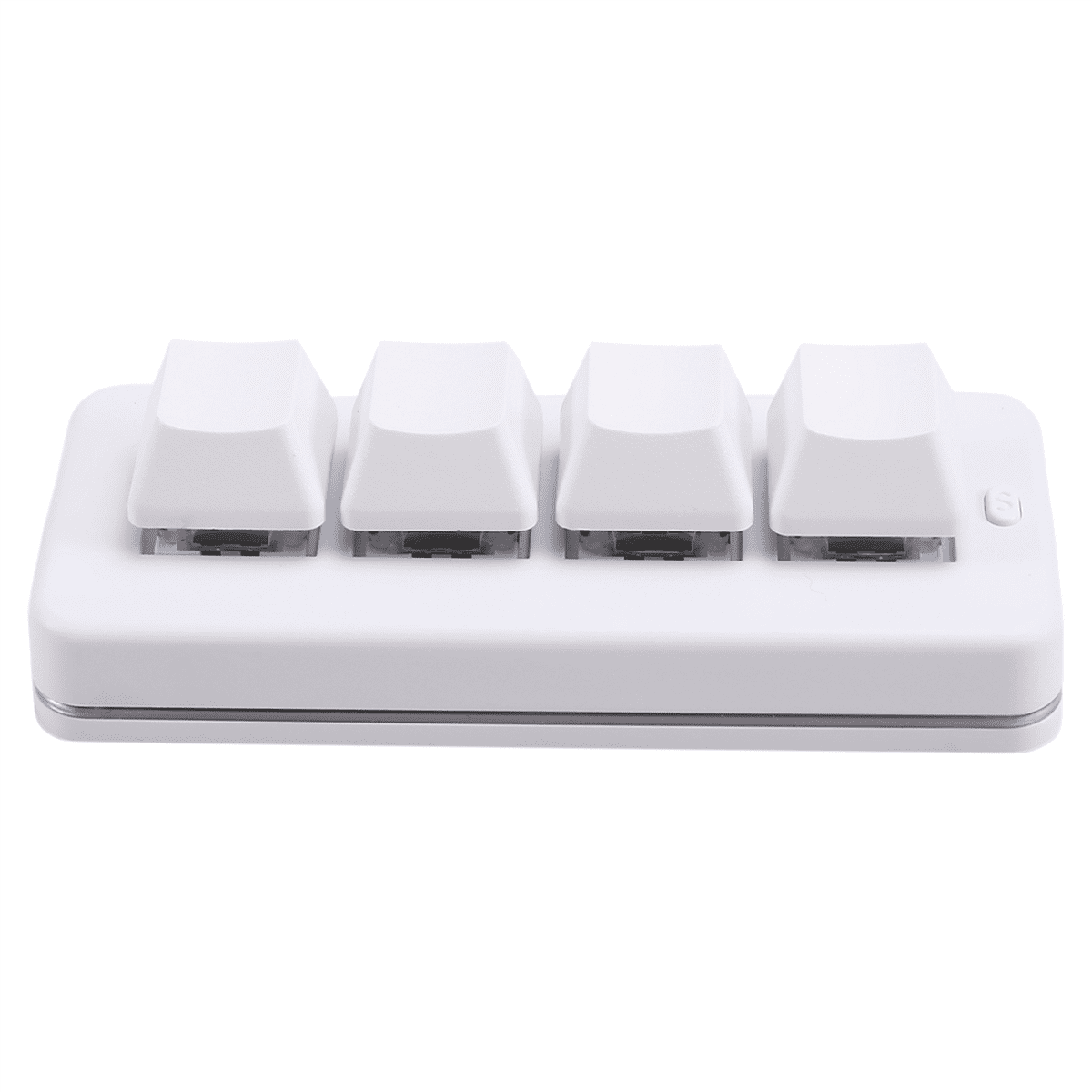 MK424G 4-Key Mini Customized Keyboard with Mechanical Blue Switch 2.4G+Usb Connection for Office Game Multimedia White,1 x Mini keyboard,White