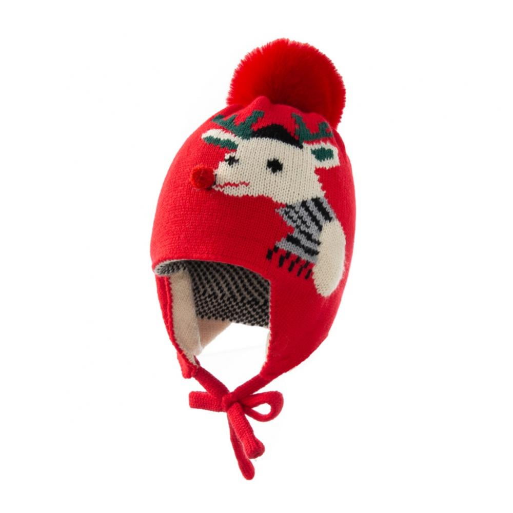 Winter Warm Baby Toddler Newborn Wool Knit Hat Panda Dual Hairball Beanie Cap