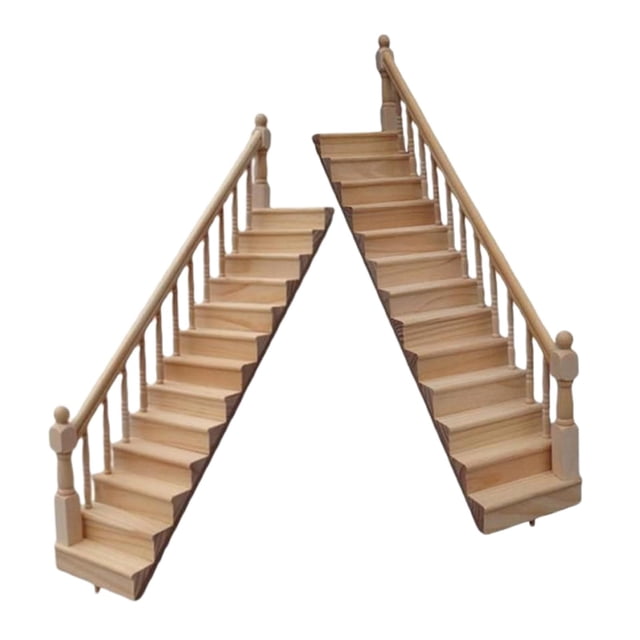 Casa de 1/12, Modelo de Escalera en Miniatura, Regalos para , Izquierda + Derecha Sunnimix Escaleras de casa de muñecas