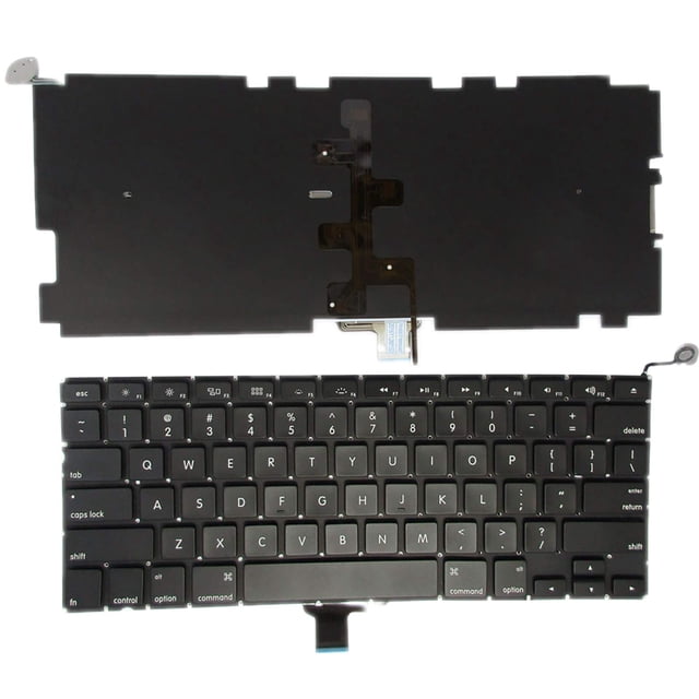 SUNMALL Clavier Rétroéclairé A1278 de Remplacement avec Rétroéclairage Compatible avec MacBook Pro 13 Pouces 2009-2015 Années US Disposition MD313 MD314 MC374 MC375 MB466 MB467 MC700 MC724 Mo990 Série Ordinateur Portable