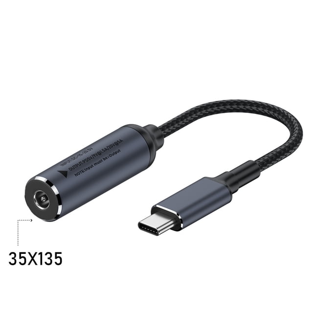 Cable adaptador para computadora portátil PD100W, interfaz de CC a cable de conversión tipo C, fuente de alimentación de CC, segundo puerto de carga tipo C