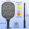 thumbnail image 3 of Pickleball Paddles Set Of 1, Fiberglass Surface, Animal, Leopard Print, 1 Paddle, 2 Balls & Bag, 3 of 5