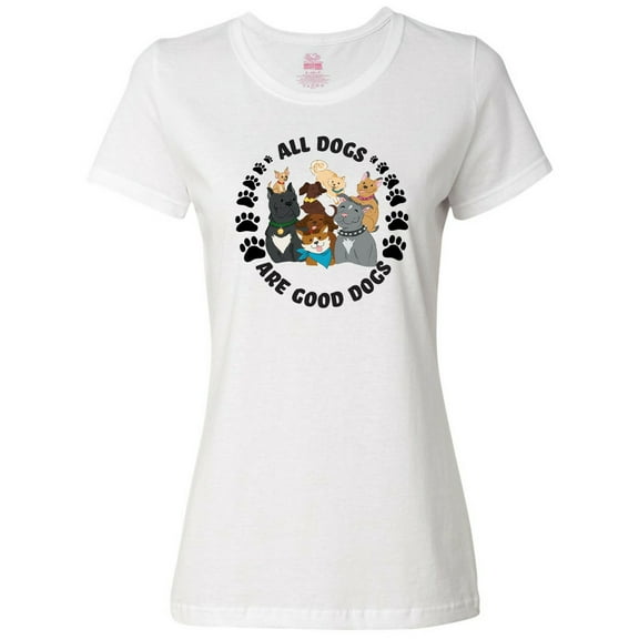 Inktastic All Dogs Are Good Dogs with Cute Dog Family Women's T-Shirt