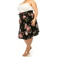 thumbnail image 3 of Women's Plus Size Casual Floral Print A Line Waist Bow Tie Belted Knee Length Midi Skirt, 3 of 6