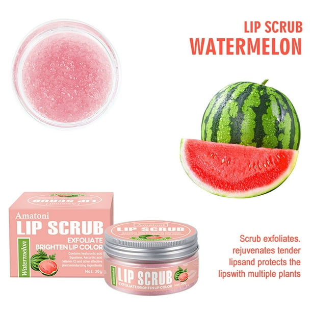Salud y Belleza, Cuidado Personal, Cuidado Labial, Cuidado Labial, Exfoliante Labial Frutal Aclara las Líneas de los Labios Bálsamo Labial Hidratante y Nutritivo 30 g, Exfoliante Labial