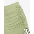 thumbnail image 4 of ZAFUL Women Casual Cinched Notched Front Solid Asymmetrical Skirt Light Green L, 4 of 4