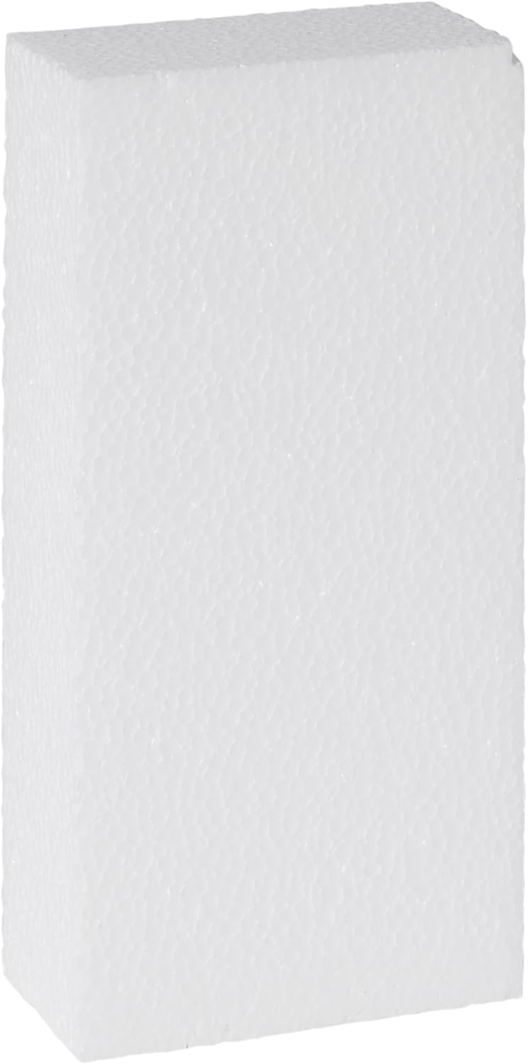 Flower Foam Craft Blocks - White 6-Pack, 8 x 4 x 2 in - Blocks for Flower Arrangements, Packing Foam and DIY Craft Supply
