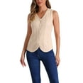 thumbnail image 1 of Chaleco de punto sin mangas de cuello en V de INSPIRE CHIC para mujeres, 1 of 6