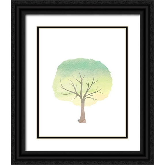 Fay, Mela 20x24 Black Ornate Wood Framed with Double Matting Museum Art Print Titled - Green Tree III