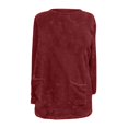 thumbnail image 5 of gakvbuo Fall Long Sweatshirt For Womens Round Neck Loose Warm Long Sleeve Lightweight Tunic Tops For Leggings Dressy With Pockets, 5 of 6