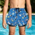 thumbnail image 2 of LRen Boys Swim Trunks with Cooling Compression Liner Quick Dry Bathing Suit Toddler Stretch Swim Shorts, 2 of 6