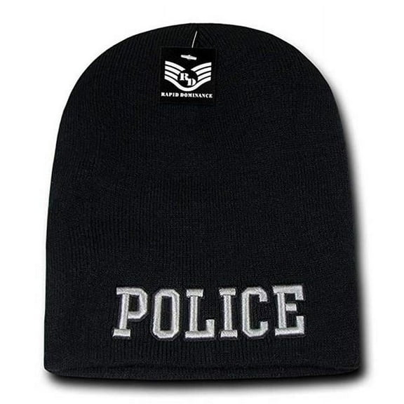 Public Safety Knit Cap, Police 2 - Black