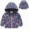 thumbnail image 2 of zuwimk Baby Windbreaker Jacket Toddler Kids Boys Girls Windproof Jacket Trendy Cute Cartoon Flowers Car Pattern Hooded Coat Rain Coat(4-5 Years,Blue), 2 of 4
