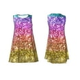 thumbnail image 7 of Logiee Glitter Rainbow Print Summer Dresses for Women,Beach Sleeveless Flowy Pocket Tshirt Tank Sundresses,Women's Sleeveless Dress, 7 of 7