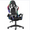 White With LED Lights, variant on Bigzzia Gaming Chair with LED Lights, Adjustable Headrest & Lumbar Support, Height Adjustable, Black