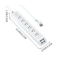 thumbnail image 3 of YUNAFFT US Standard 2500W Power Strip Household Extension Board Socket With Control Buttons 6 Socket 4 USB Ports Plug Board, 3 of 6