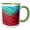Green/White, variant on 3drose, Turquoise Red Speckled Wood, 15oz Two-tone Red Mug