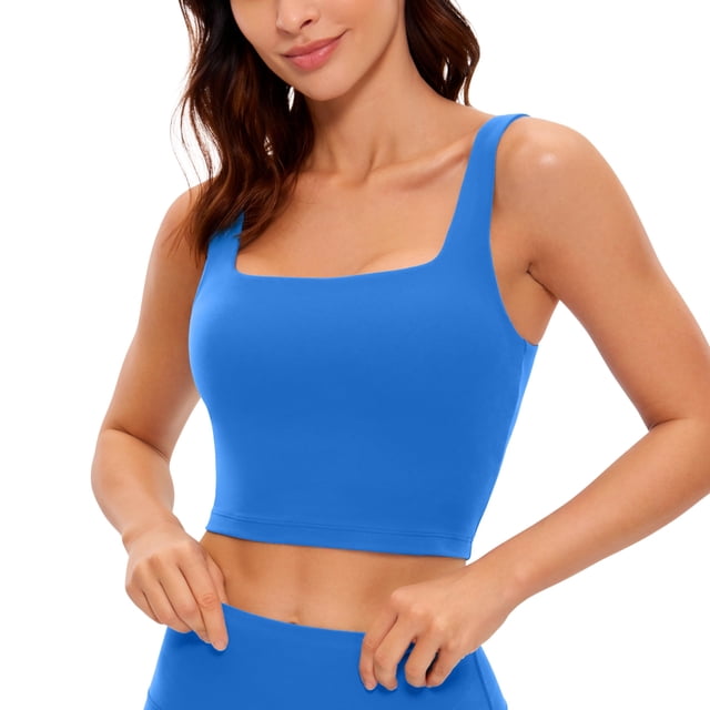 Sujetador deportivo CRZ YOGA Butterluxe para mujer, cuello cuadrado, largo