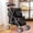 BLACK, variant on YRLLENSDAN Foldable Dog Stroller all Terrain Pet Stroller Lightweight Waterproof Double Cat Stroller with 2 Cup Holders 4 Lockable Wheels for 2 Small to Medium Pets, Pink