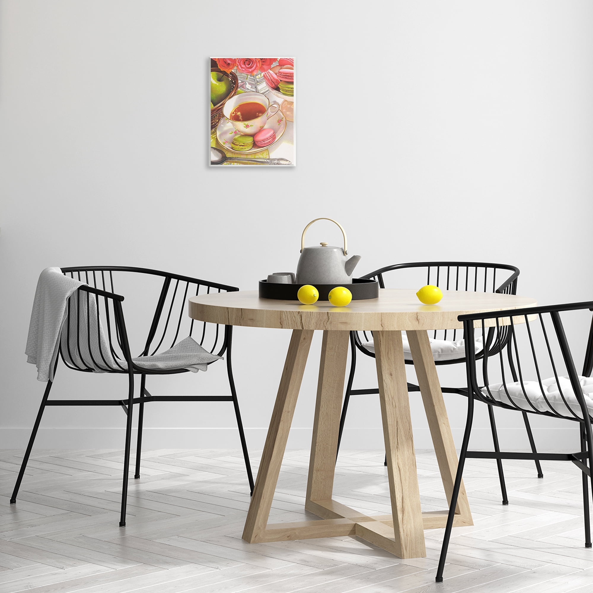 Stupell Industries Tea with Macarons Food & Beverage Painting Unframed Art Print Wall Art, 11 x 14