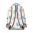 thumbnail image 3 of Unicorn and Cat White Pattern Backpack for School, Cute School Bag with Adjustable Shoulder Straps and Padded Back, 15.3"x11"x7.1", 3 of 5