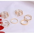 thumbnail image 2 of Womens Fashion Rings Set 6-Piece Retro Exaggerated Geometric Design Rings Gold and Silver Electroplated Alloy Rings for Women Jewelry, 2 of 5