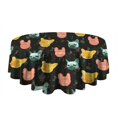 thumbnail image 5 of Music Bulldog Round Tablecloth 60"x60",Wrinkle Wipeable Table Cloth for Kitchen Dining Room Picnic Patio Party, 5 of 6