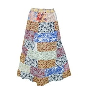 <mark>Mogul</mark> Bohemian Gypsy Vintage Ethnic Patchwork Rayon Long Skirts L