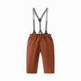 thumbnail image 5 of zuwimk Baby Boy Suit Toddler Formal Outfit Kids 3 Piece Vest Gentleman Clothes Long Sleeve Shirt and Pants Set(5-6 Years,Brown), 5 of 8
