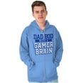 thumbnail image 4 of Fathers Day Dad Bod Video Gamer Brain Zip Hoodie Sweatshirt Men Brisco Brands 2X, 4 of 6