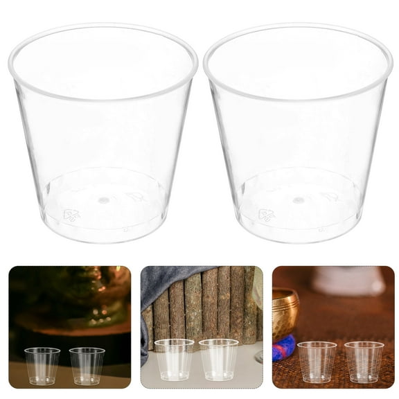 OUNONA 50pcs Clear Plastic Tasting Souffle Cups For Food Sampling Condiment Container For Meal Prep Mini Water Cups Condiment Holder