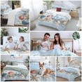 thumbnail image 5 of 3 Piece Blue Coastal Duvet Cover Set Twin Size,Microfiber Comforter/Quilt Cover with Corner Ties and 2 Pillowcases,Summer Nautical Beach Conch Starfish Coral All Season Bedding with Zipper Closure, 5 of 8