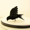 thumbnail image 2 of 1PC Halloween Realistic Black Crows,Halloween Artificial Bird Feathered Black Crows Props for Outdoors and Indoors Party Holiday Decoration Flying Crows, 2 of 7
