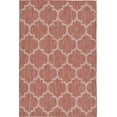thumbnail image 1 of Unique Loom Trellis Collection Casual Moroccan Lattice Transitional Indoor and Outdoor Flatweave Area Rug, 4' x 6', Rust Red/Beige, 1 of 2