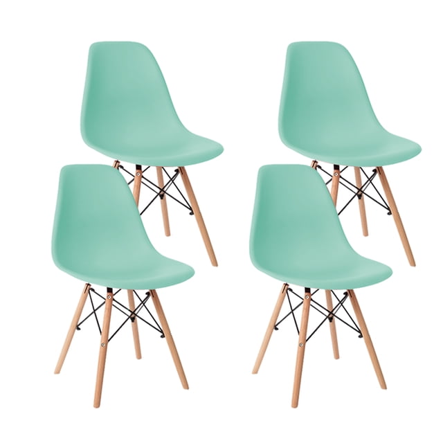 Set de 4 Sillas Estilo Eames Komfort Turquesa Comedor Moderna